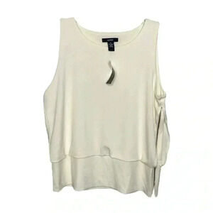 Alfani Tiered Zipper Detail Minimalist Sleeveless Top